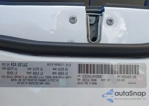 2019 Dodge Charger Scat Pack Rwd from USA, damaged, VIN 2C3CDXGJ1KH728387